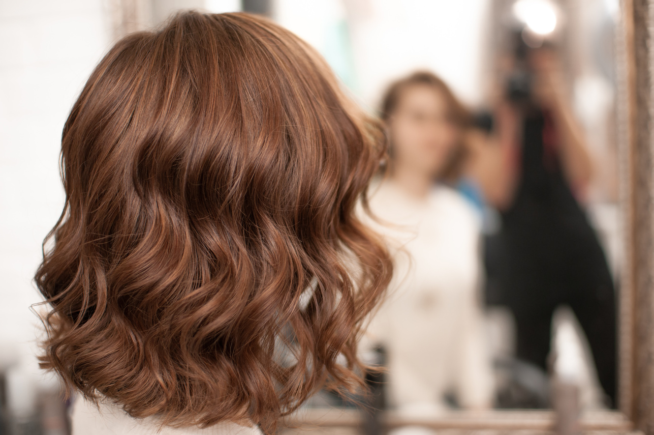 Beautiful wavy hair styling on a young woman